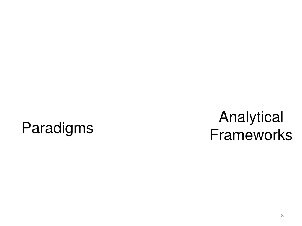 analytical frameworks