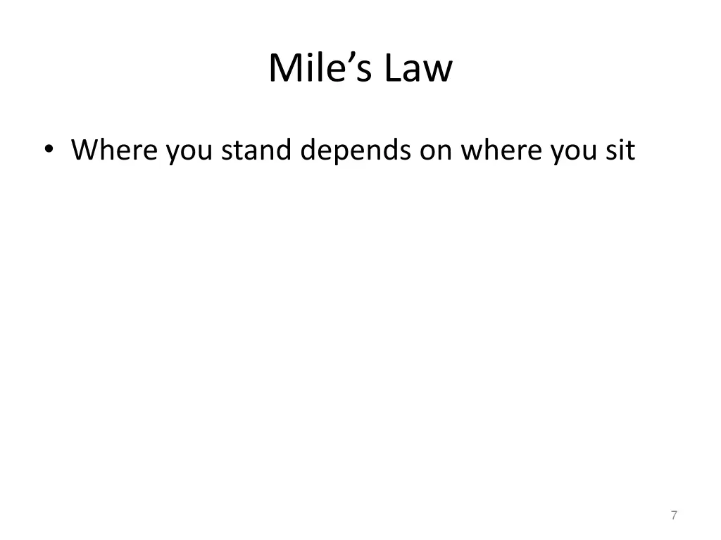 mile s law