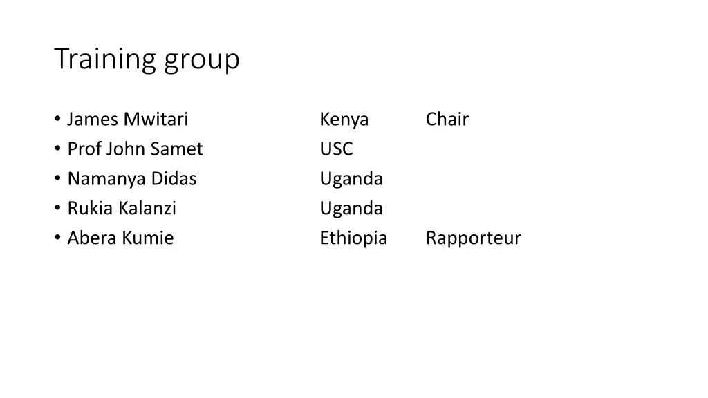 training group