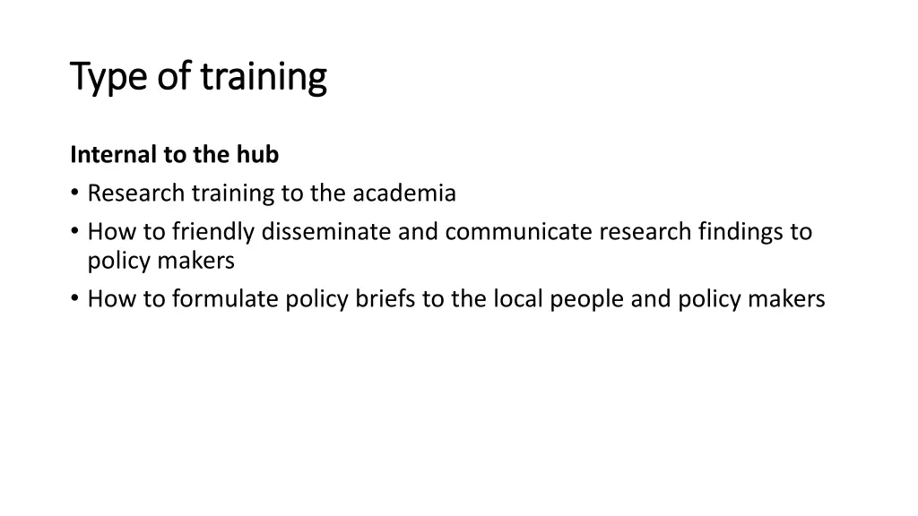 type of training type of training 1