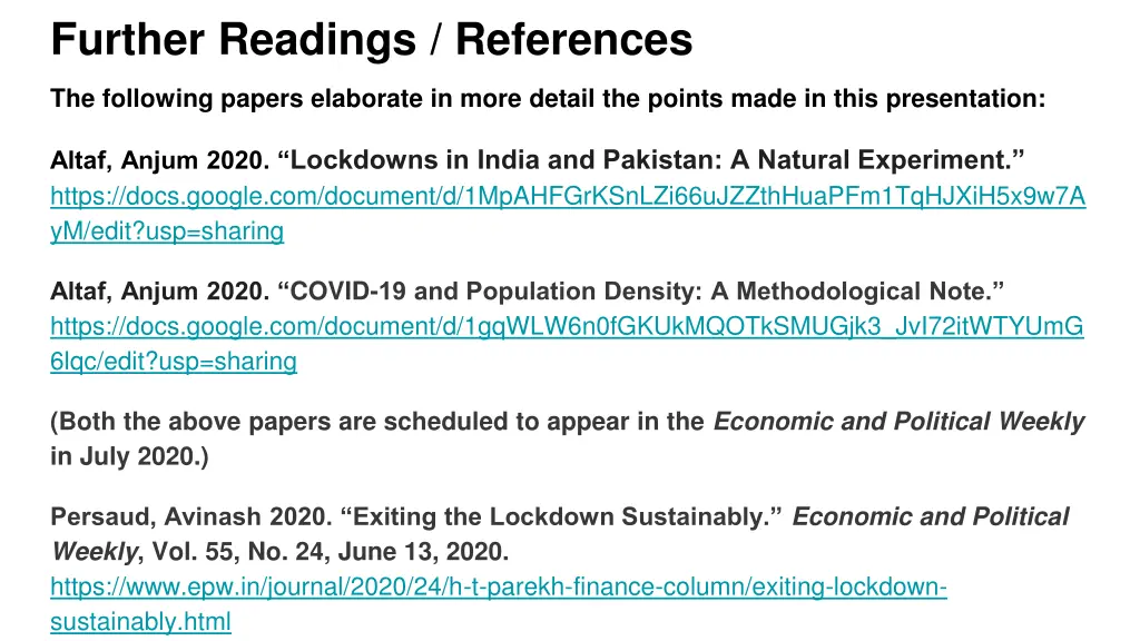 further readings references
