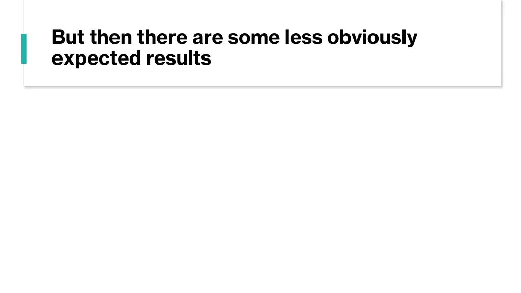 but then there are some less obviously expected