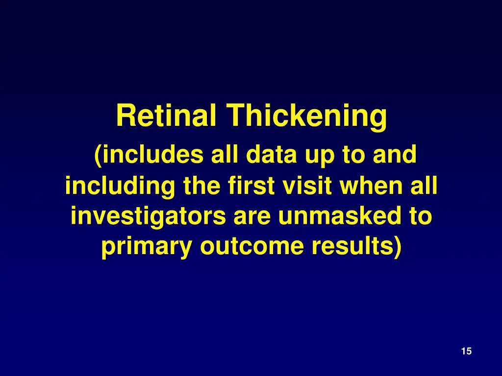 retinal thickening includes all data