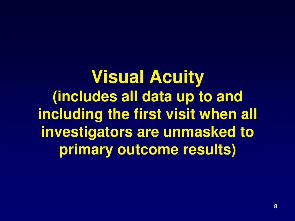 visual acuity includes all data