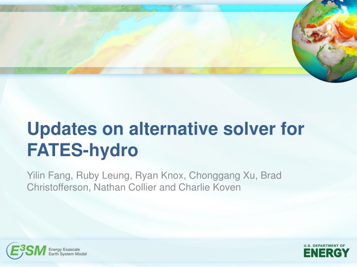 updates on alternative solver for fates hydro