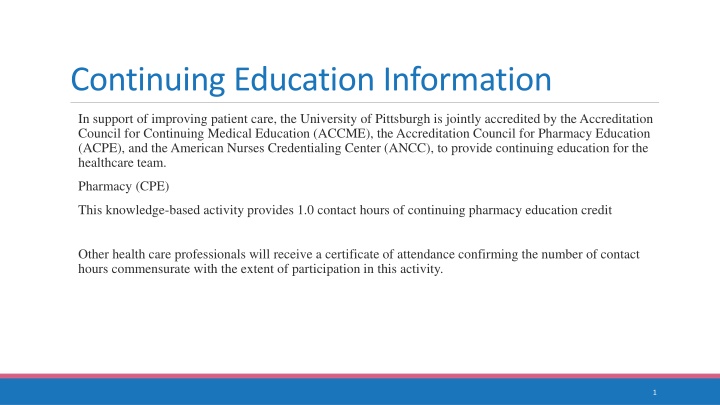 continuing education information