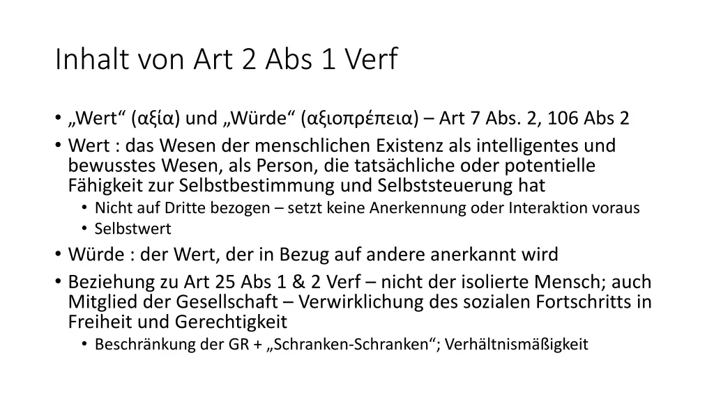inhalt von art 2 abs 1 verf