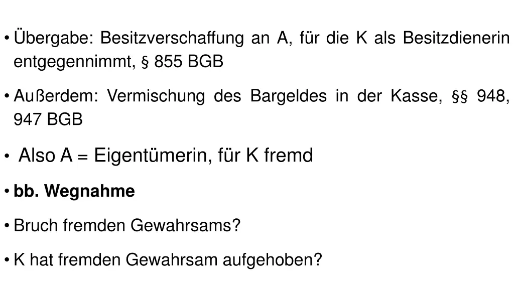 bergabe besitzverschaffung
