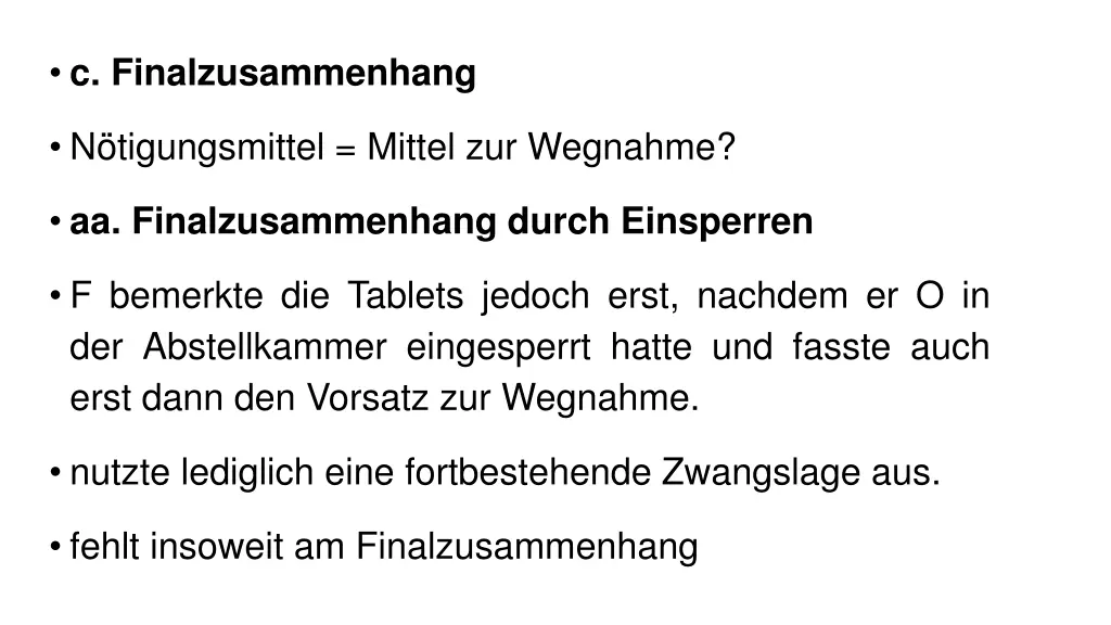 c finalzusammenhang