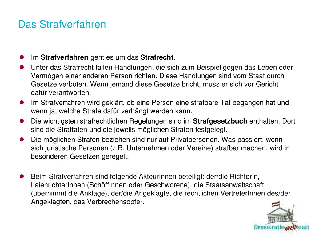das strafverfahren