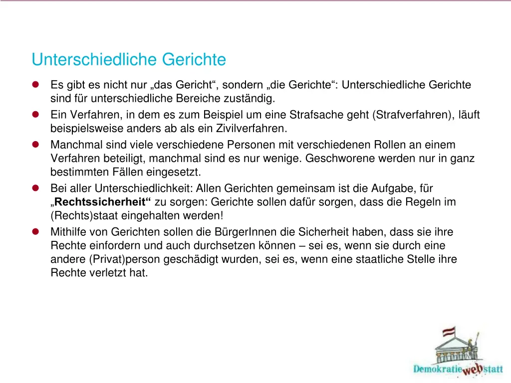 unterschiedliche gerichte