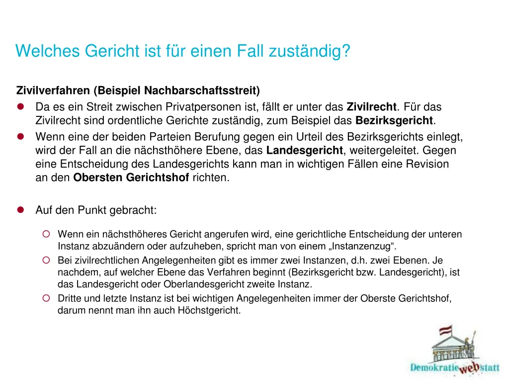 welches gericht ist f r einen fall zust ndig
