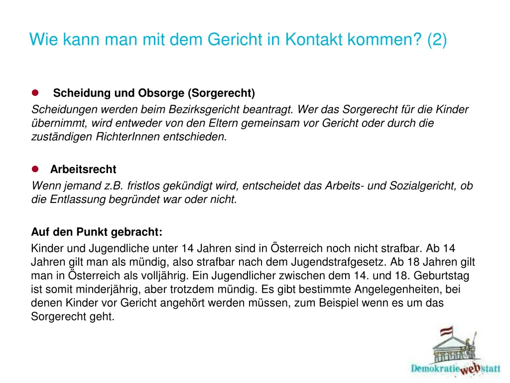 wie kann man mit dem gericht in kontakt kommen 2