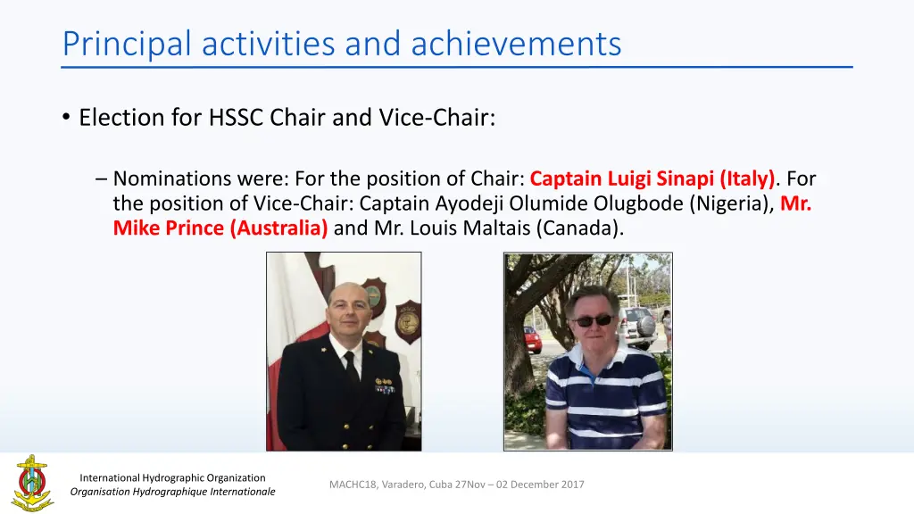 principal activities and achievements 1