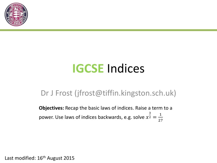 igcse indices