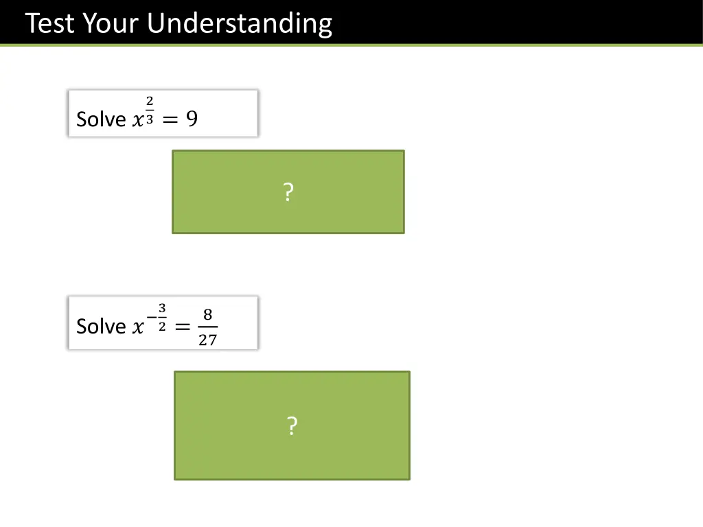 test your understanding