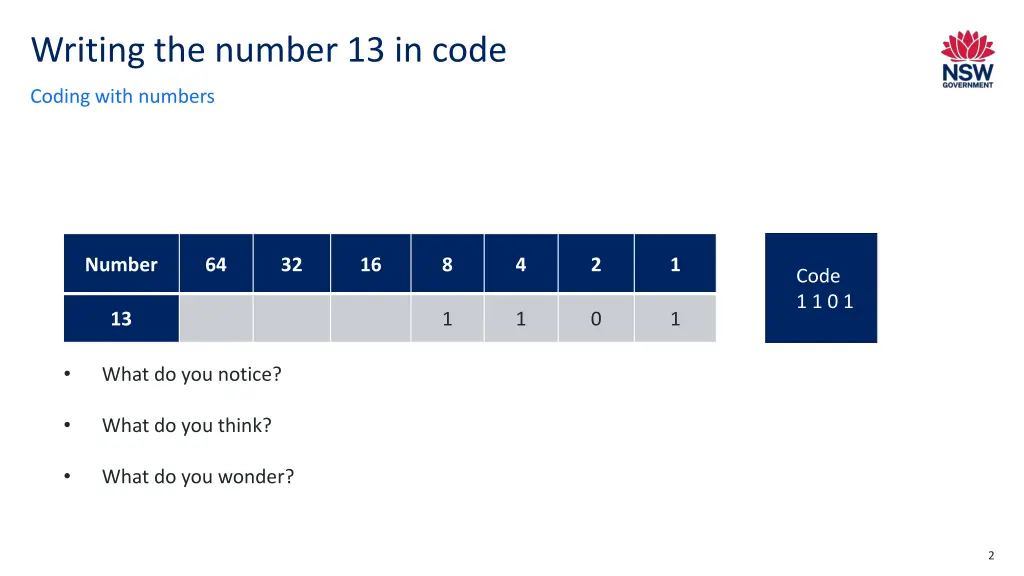 writing the number 13 in code