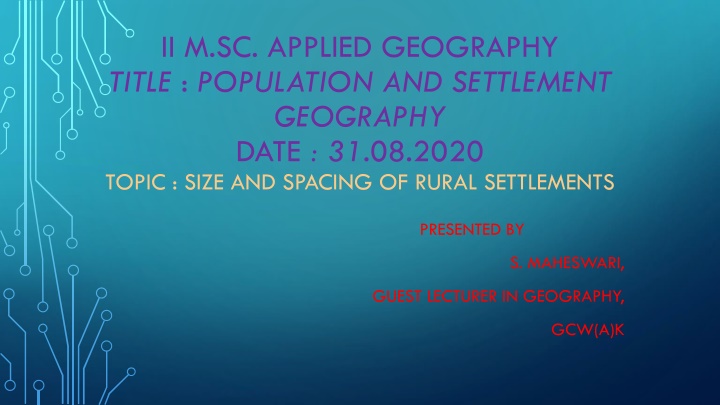 ii m sc applied geography title population