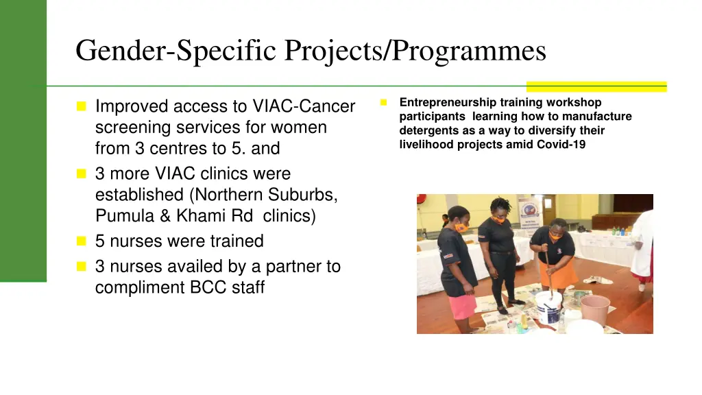 gender specific projects programmes