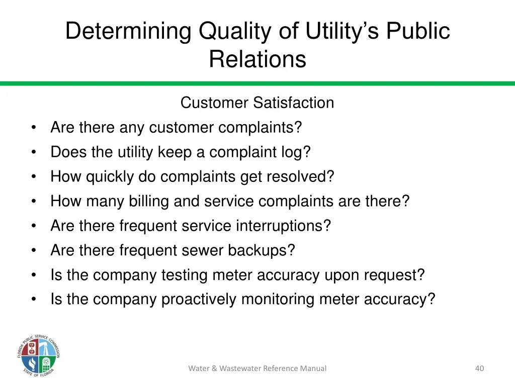 determining quality of utility s public relations