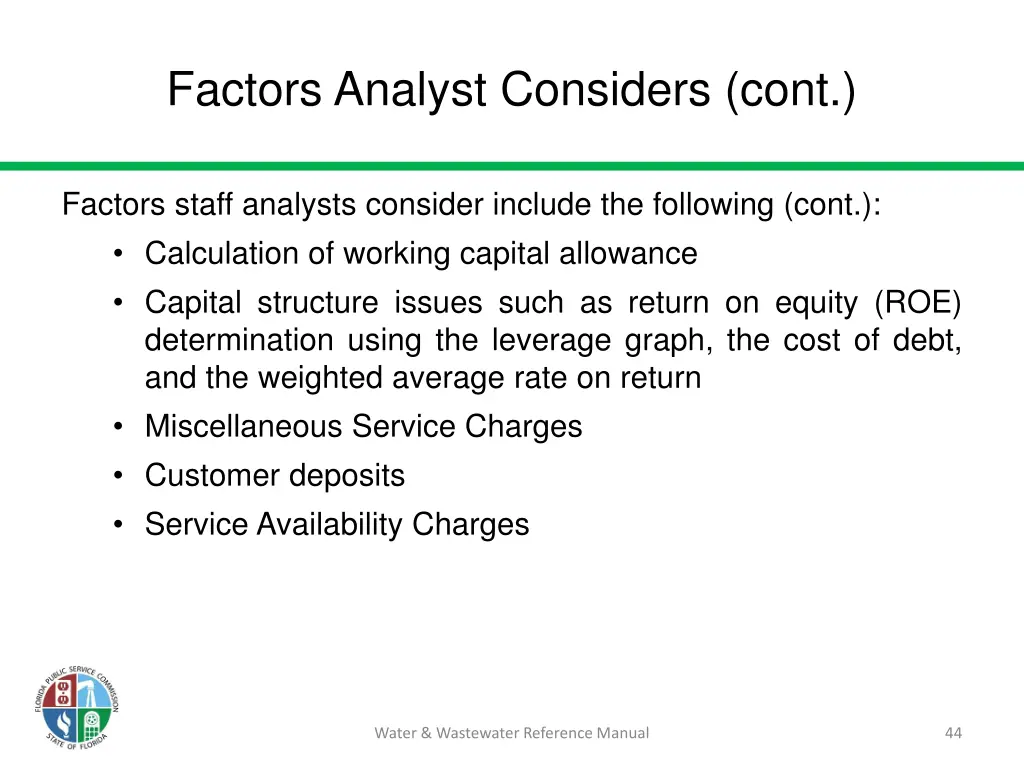factors analyst considers cont 1