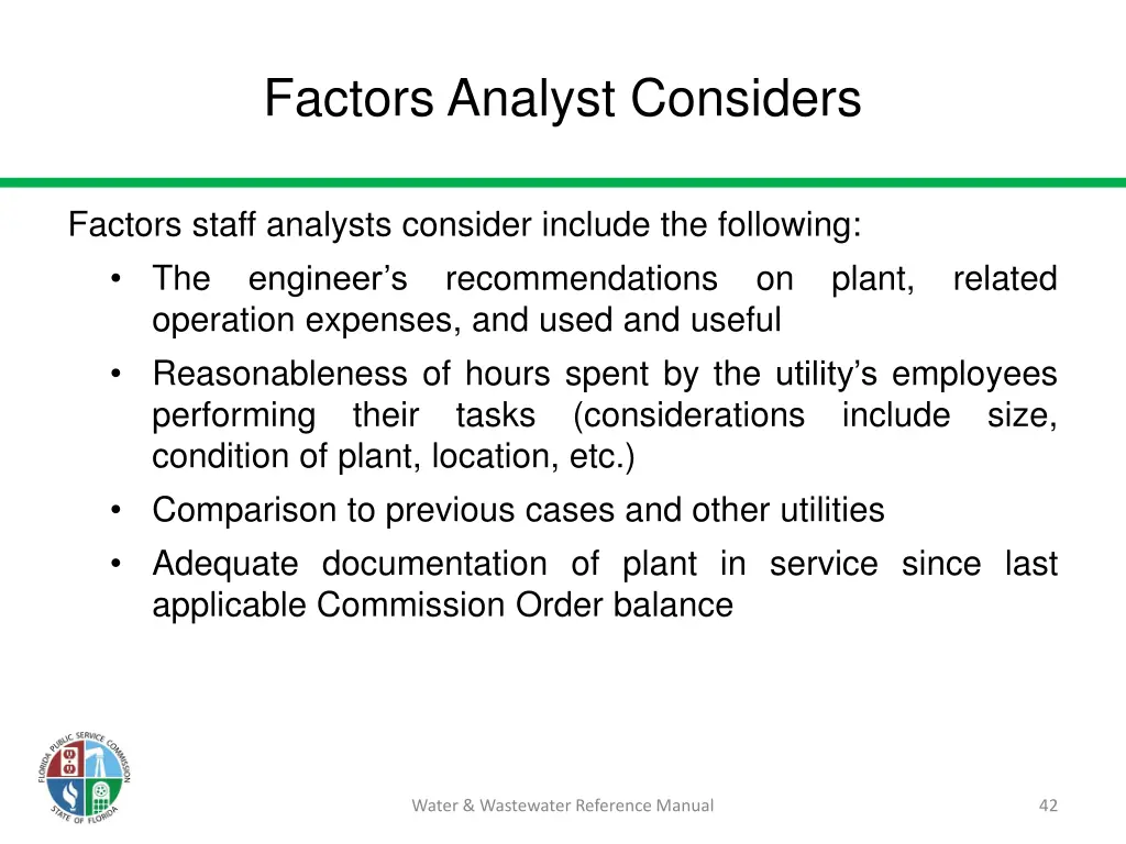 factors analyst considers