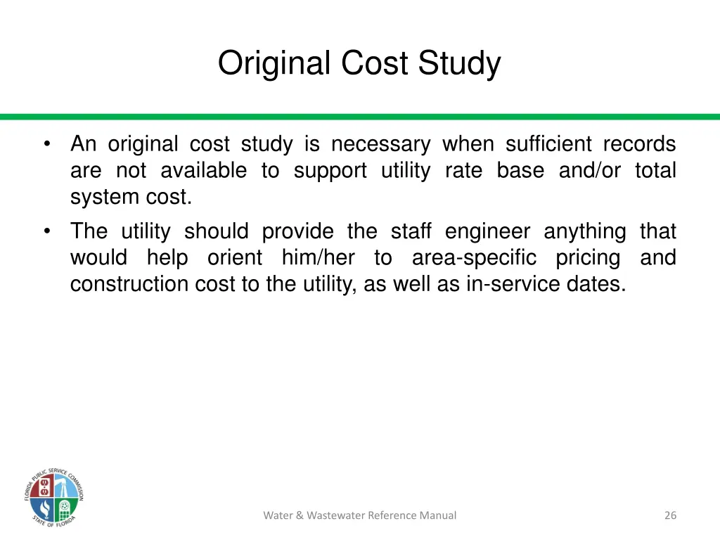 original cost study