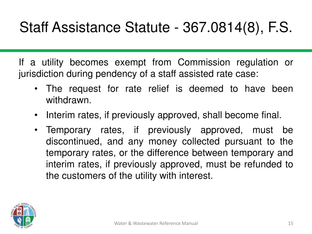 staff assistance statute 367 0814 8 f s