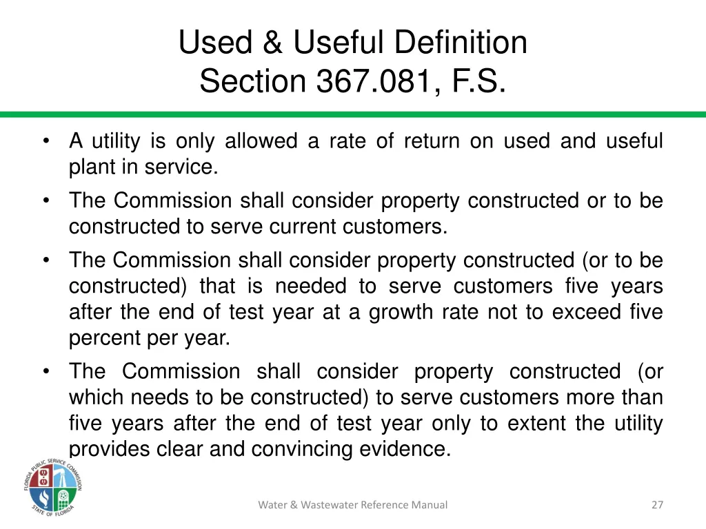 used useful definition section 367 081 f s
