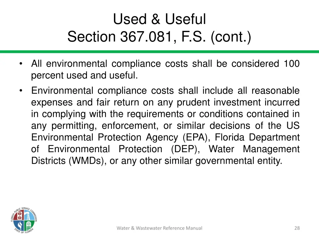 used useful section 367 081 f s cont