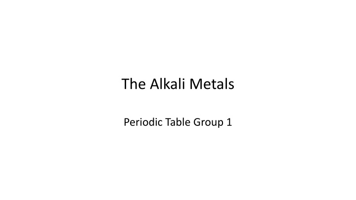 the alkali metals