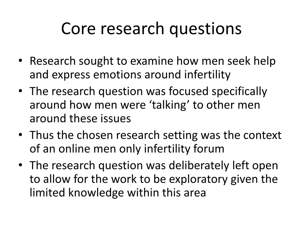 core research questions