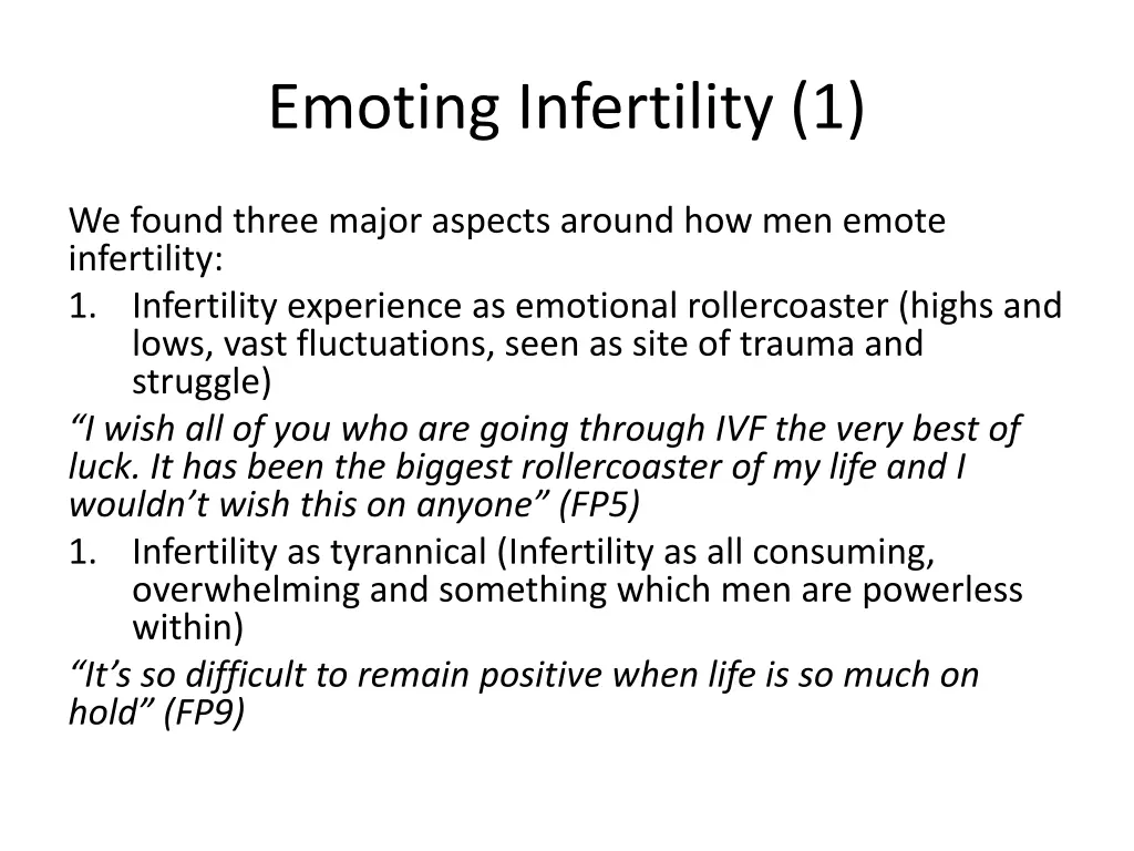 emoting infertility 1