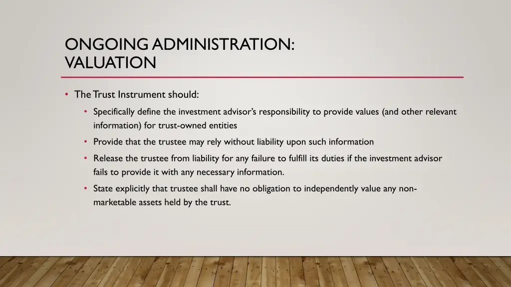 ongoing administration valuation 1