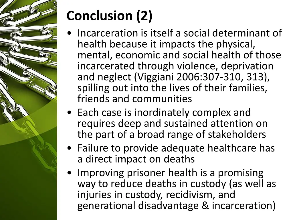 conclusion 2 incarceration is itself a social