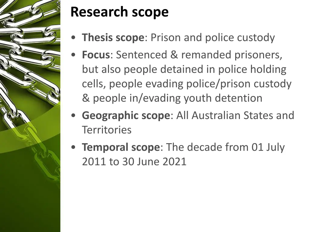 research scope
