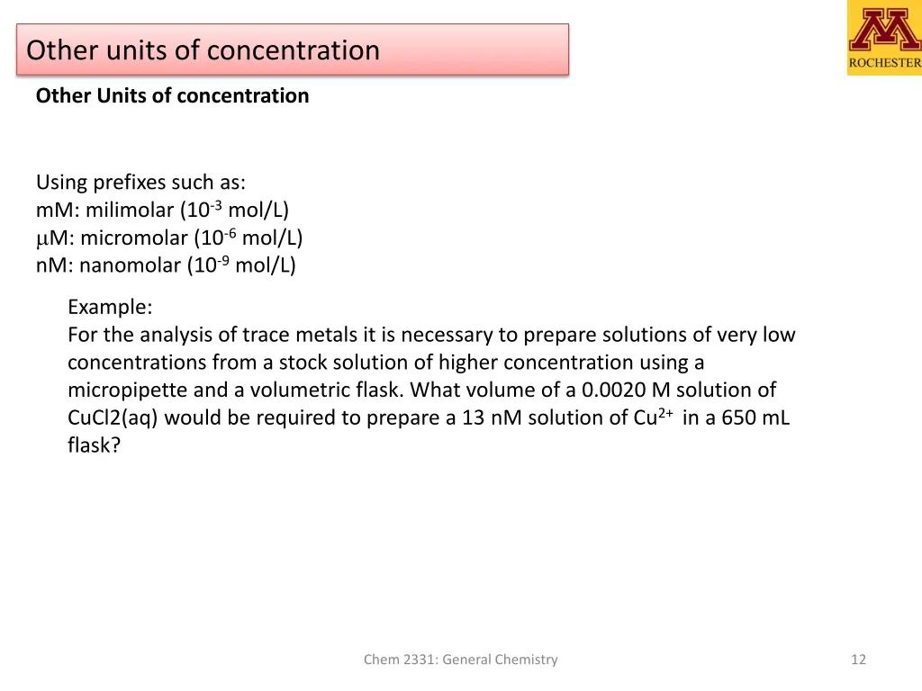 other units of concentration