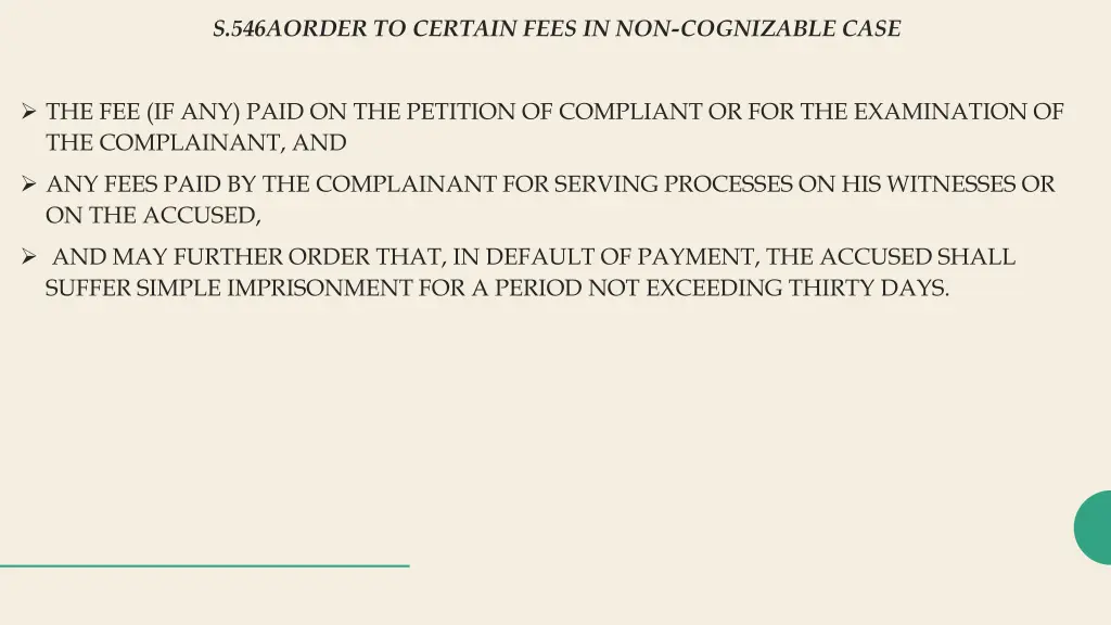 s 546aorder to certain fees in non cognizable case