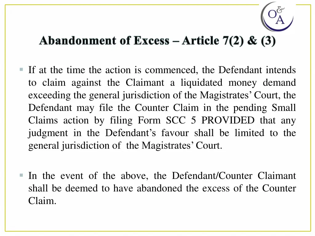 abandonment of excess article 7 2 3