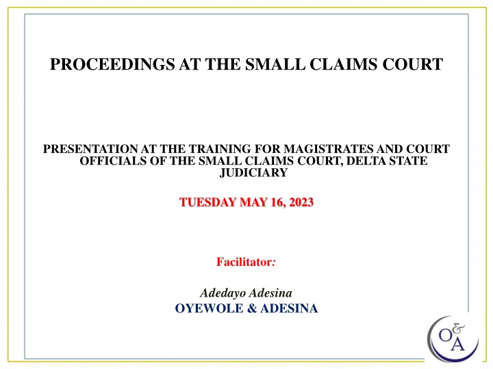 proceedings at the small claims court