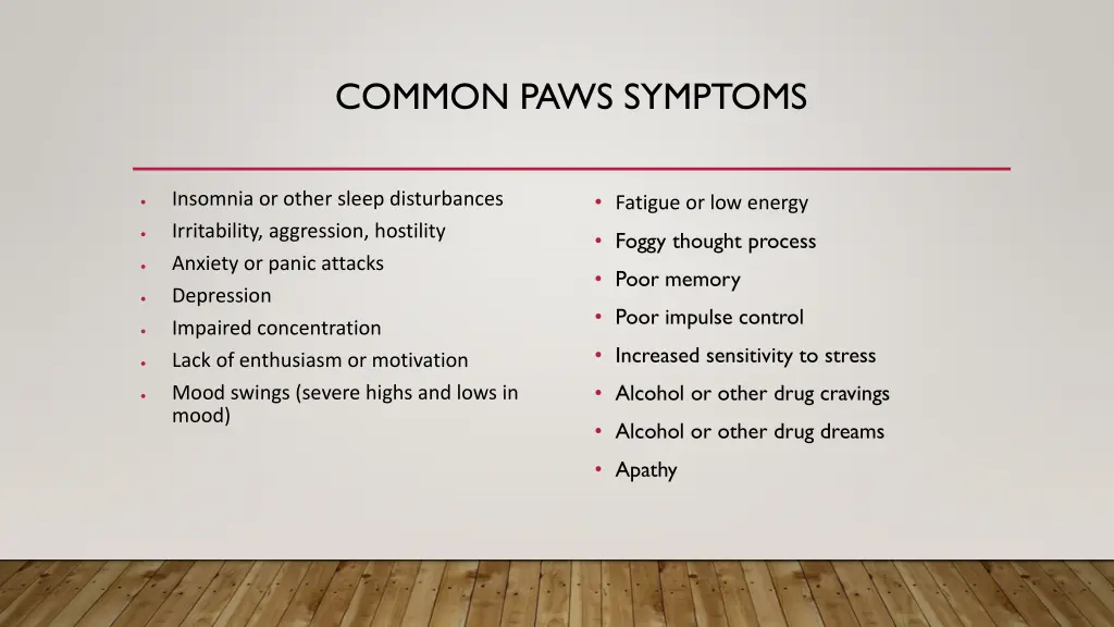 common paws symptoms