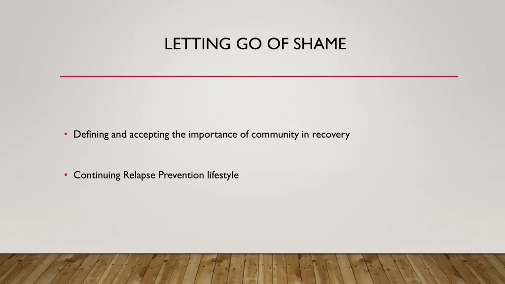 letting go of shame