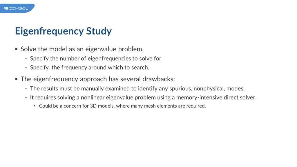 eigenfrequency study