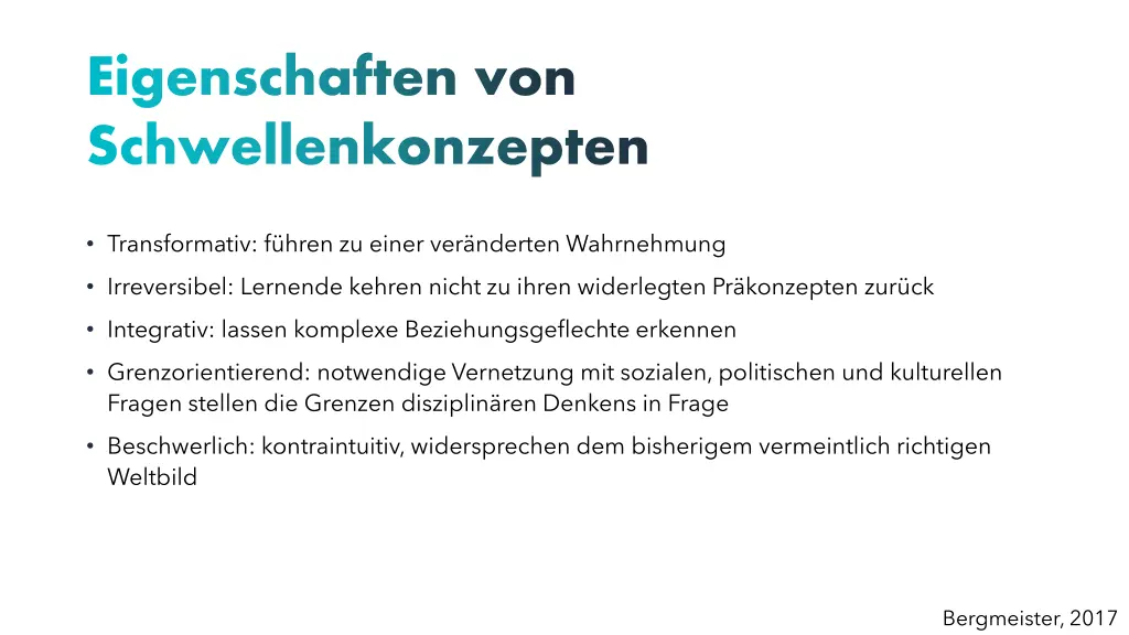 eigenschaften von schwellenkonzepten