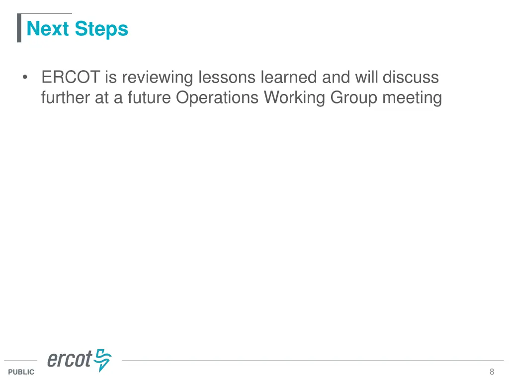next steps