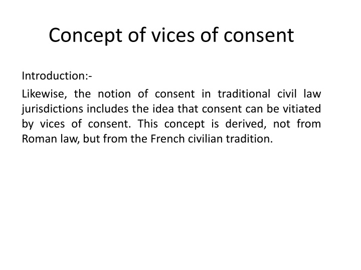 concept of vices of consent