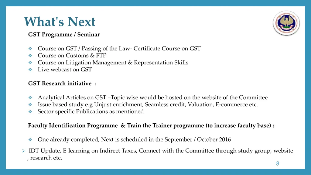 what s next gst programme seminar