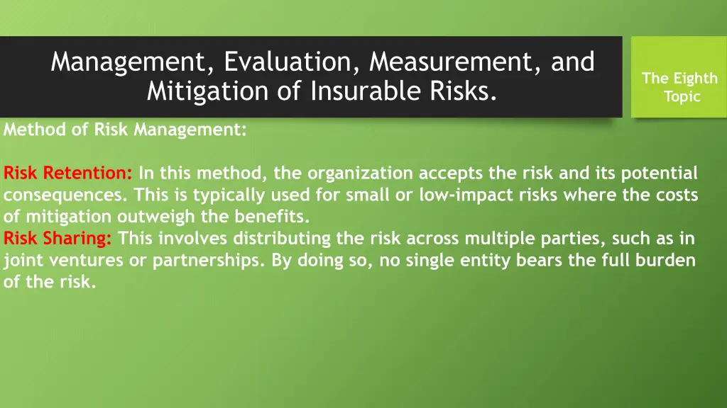 management evaluation measurement and mitigation 11