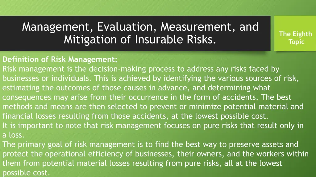 management evaluation measurement and mitigation 3