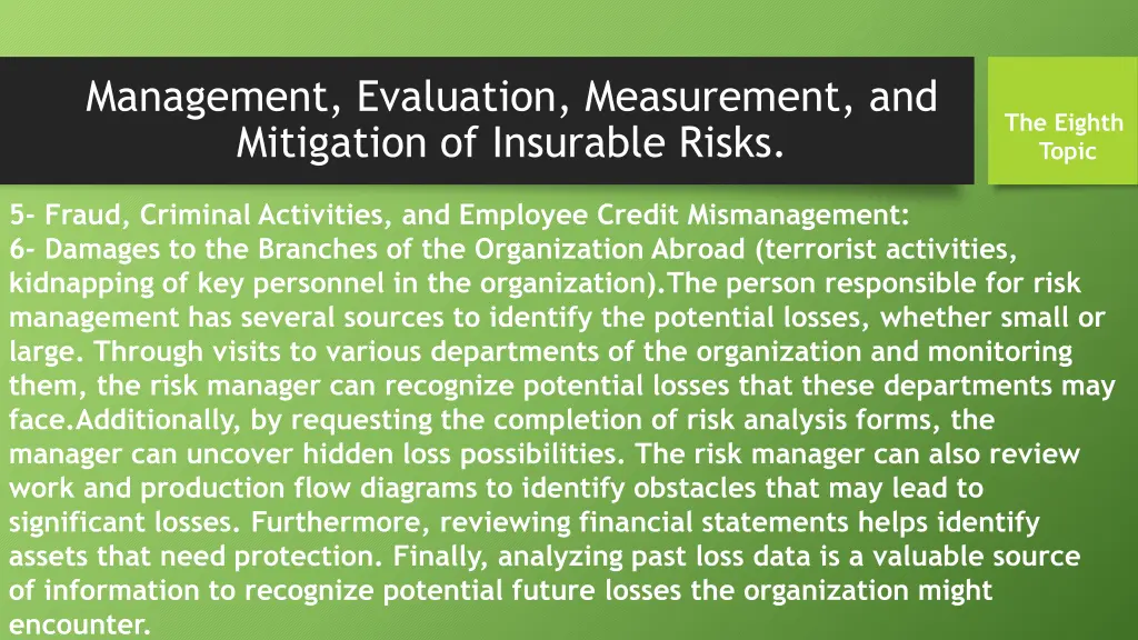 management evaluation measurement and mitigation 7